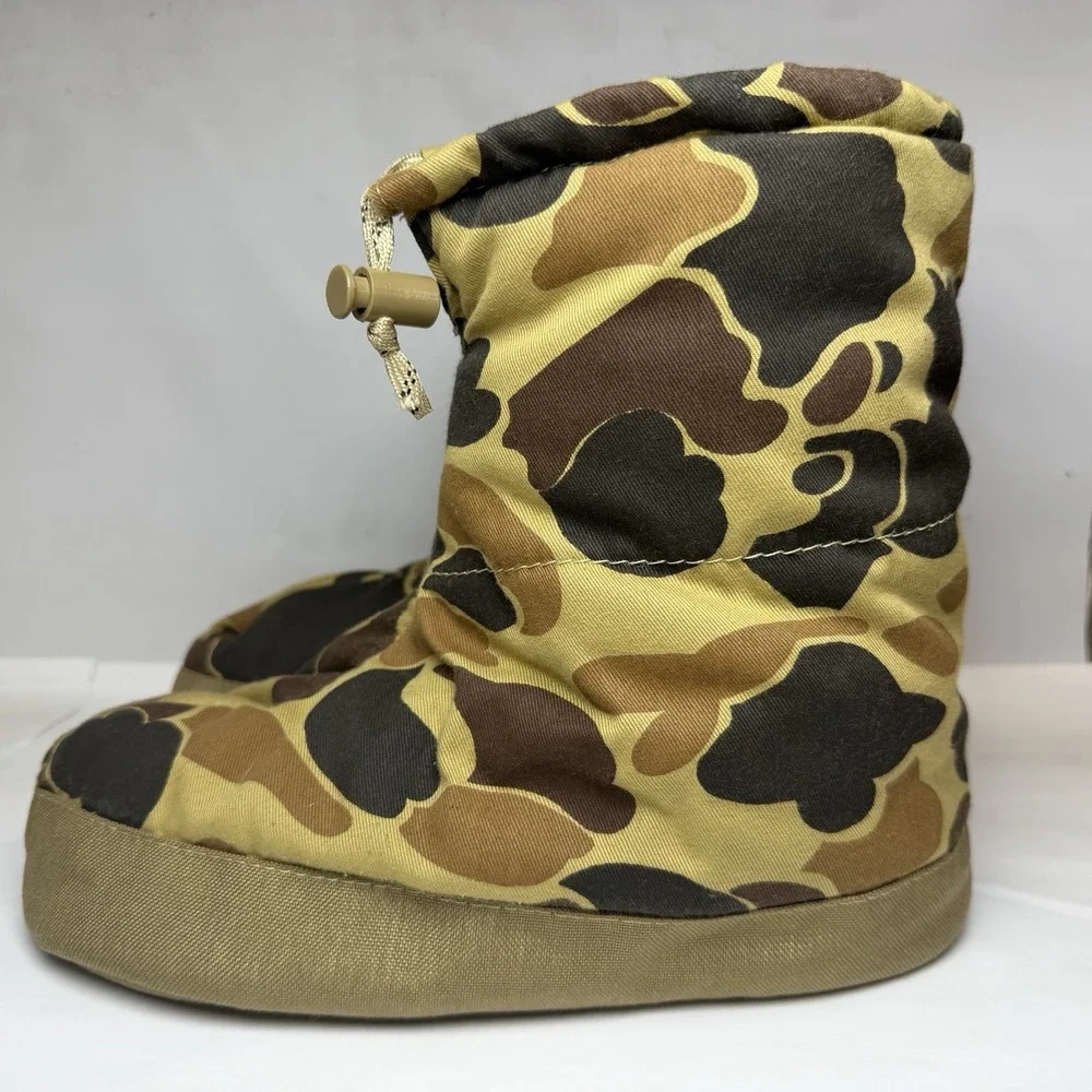 Vintage Fieldline Lightweight Warm Hunting Camping Booties Brown‎ Camo Sz M